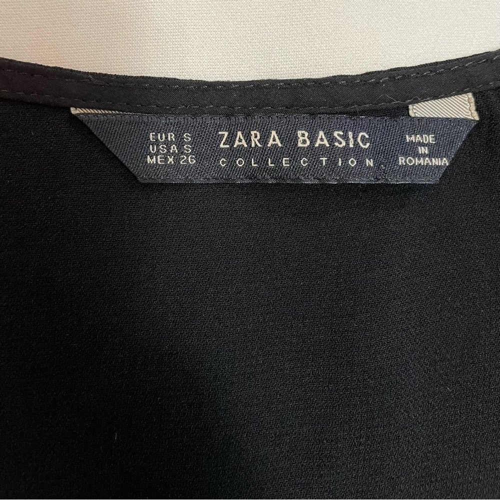 Zara Basic Collection Sleeveless Back Tie Black T… - image 7